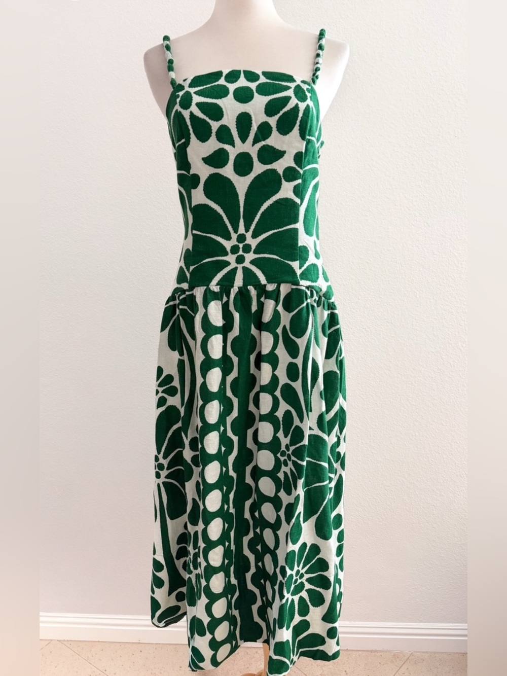 Caroline Constas 💚 Floral Print Midi Dress (S) - Picture 7 of 10